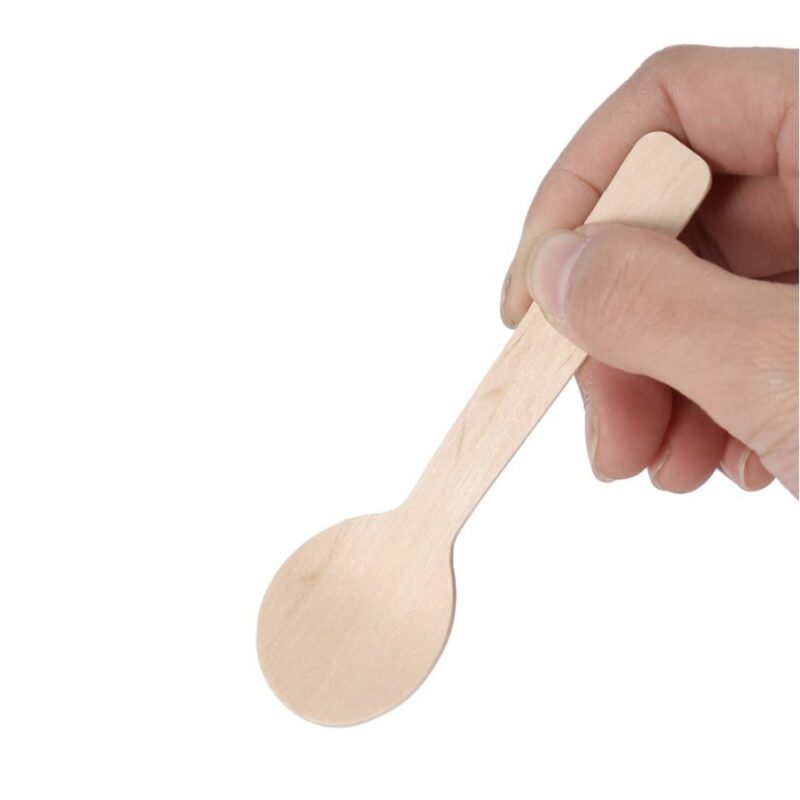 Thìa gỗ 100mm dùng 1 lần ăn kem, bánh