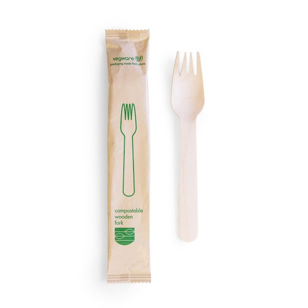 Dĩa gỗ 160mm dùng 1 lần bao giấy in logo riêng